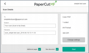 papercut embedded scan details page where subject and filename of scanned document can be set